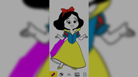Coloring Snow White with original colors - Princess Coloring Book game