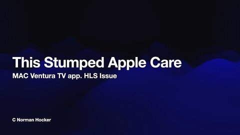 An Issue That Stumped Apple Care