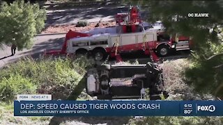 Sheriff: Tiger Woods was driving 84 to 87 mph in a 45 mph zone during time of crash