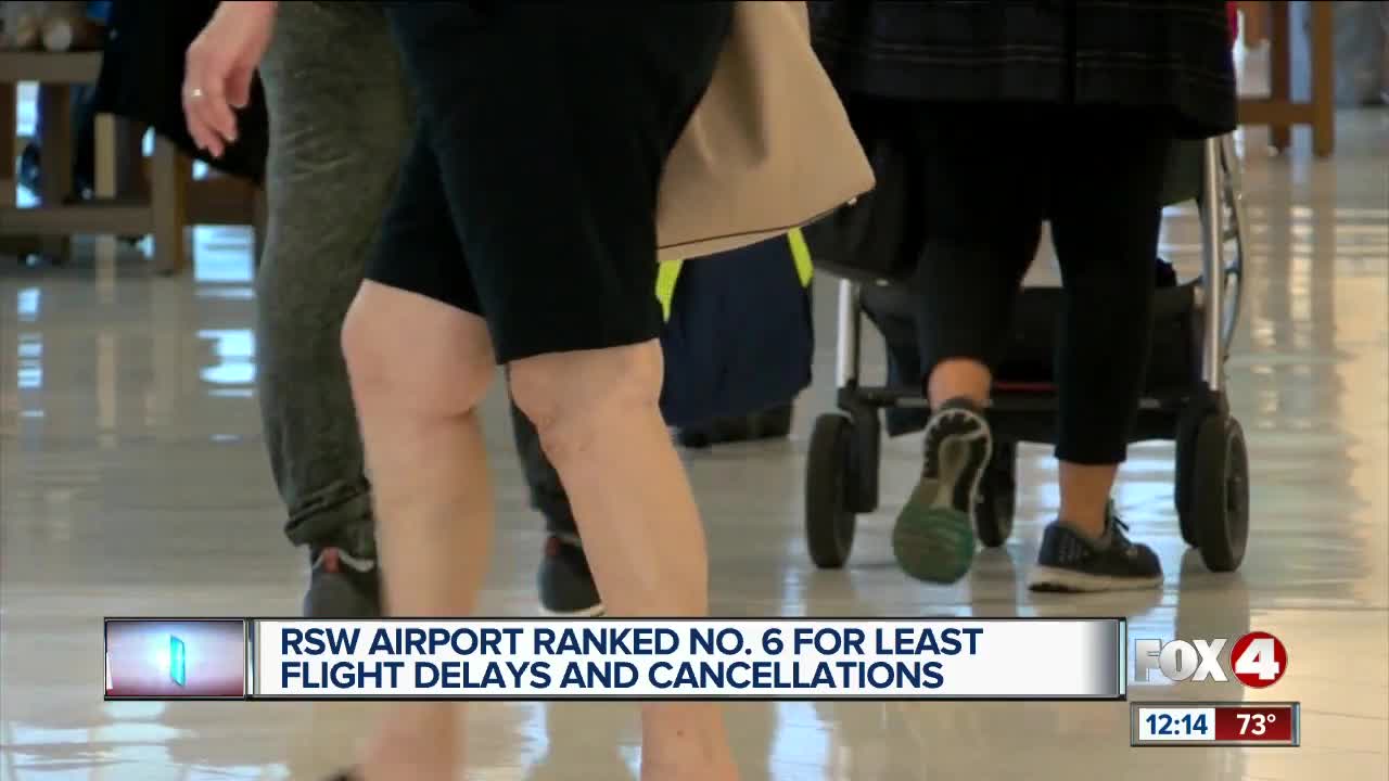 RSW airport ranked No 6. for least fight delays and cancellations