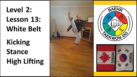 Baehr Taekwondo: 02-13: Yellow Stripe - Kicking Stance - High lifting