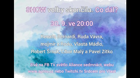 30/9 SPOLEČNÝ STREAM - show volby skončila. Co dál?