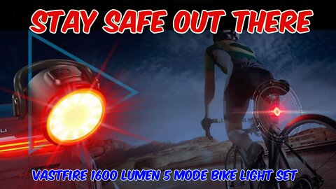 VASTFIRE 1600 Lumen 5 Mode Bike Light Set