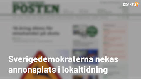 Sverigedemokraterna nekas annonsplats av lokaltidningen Nacka Värmdö Posten