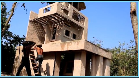 Building This Amazing 3 Floor House..... OUT OF MUD!