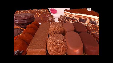 ASMR CHOCOLATE PARTY * GODIVA ICE CREAM, MOCHI, FUDGE TART, CREPE CAKE, TICO 초콜릿 먹방｜EATING｜MUKBANG｜