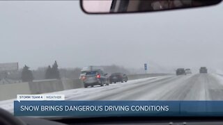 Snowstorm leads to dangerous driving conditions