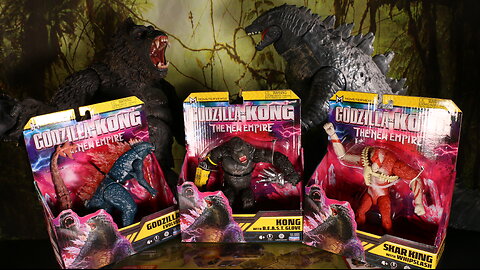 New 3 Godzilla X Kong The New Empire Toys #Unboxed Kong With BEAST Glove Godzilla, Skar King #shorts
