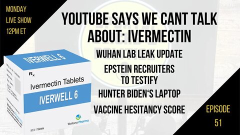 EP51: Ivermectin and EUA, Lab Leak Update, Epstein Recruiters to Testify, Vaccine Hesitancy Score