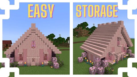 How To Build A Cherry Blossom Storage Building House | Minecraft Tutorial