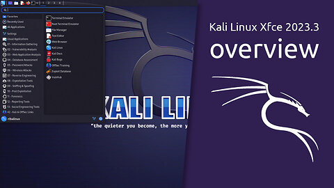 Kali Linux Xfce 2023.3 overview | The most advanced Penetration Testing Distribution.