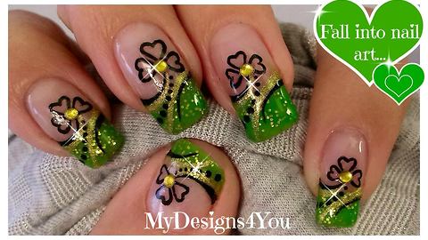 St. Patrick's Day shamrock nail art design DIY