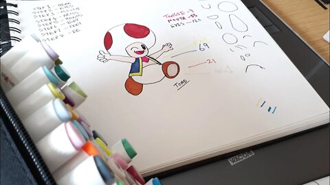 HOW TO DRAW TOAD (SUPER MARIO) STEP BY STEP