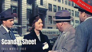 Scandal Sheet 1952 | Film Noir | Colorized | Full Movie | Broderick Crawford, Donna Reed