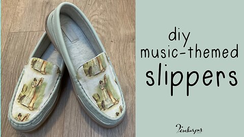 DIY music fabric decorated slippers