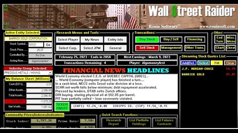 Best Stock Market PC Game of All time -Wall Street Raider -Algomoneyfest