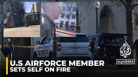 US airman dead after setting himself on fire outside Israeli embassy!!! Yikes