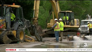 Water main breaks near West Center Road and 104th Street