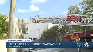 Building catches fire, partially collapses in West Palm Beach