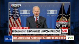 President Biden makes it too obvious that he is reading off a teleprompter