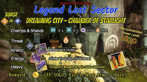 Destiny 2 Legend Lost Sector: Dreaming City - Chamber of Starlight on my Strand Titan 1-24-24