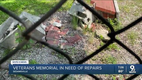 Cincinnati woman pleads for help to fix damaged veterans memorial