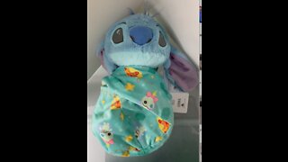 Disney Parks Baby Stitch in a Pouch Blanket Plush Doll #shorts
