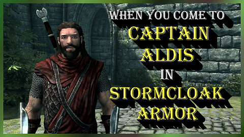 Skyrim - What happens when you come to Captain Aldis in Stormcloak Armor? - Skyrim