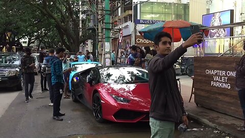 REACTION on street PARKED LAMBORGHINI in Bangalore | People CROWDED
