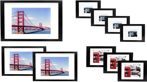 Vsadey 10 Pack Picture Frames Collage Wooden Photo Frames Wall Gallery Kit for Wall and Home