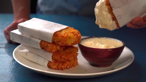 Crispy Hash Brown with Chees sauce