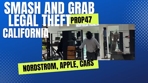 SMASH AND GRAB CALIFORNIA PROP 47 MOSTLY IN SAN FRANCISCO THEFT BURGLARY ROBBERY