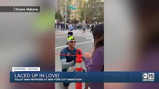 Valley couple gets engaged at New York City Marathon