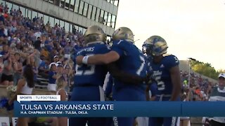 TU gets first win of the season, beats Arkansas State 41-34