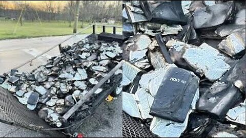 CIA CALLING CARD! 200 BIBLE'S BURNED IN LARGE TRAILER OUTSIDE OF A CHURCH ON EASTER