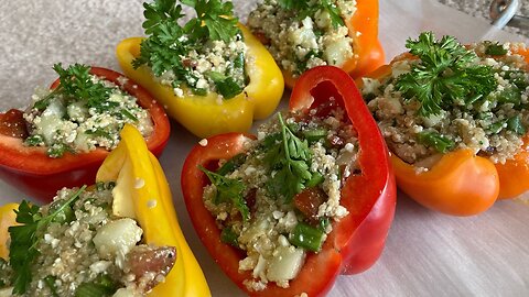 Stuffed Bell Peppers with Quinoa and Parsley