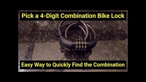 🔒Lock Picking ● 4-Digit Combination Bike Lock ● Find the Combo in Less Than 1 Minute