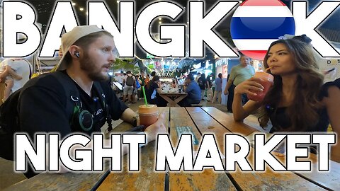 4k Walking Tour at Jodd Fairs Night Market in Bangkok Thailand