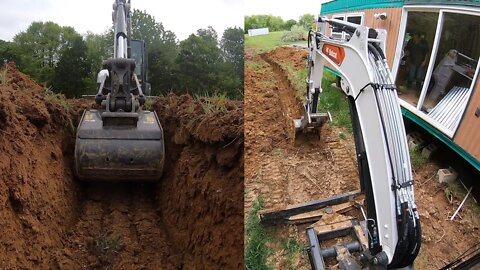 Trenching 500+ feet of water line with Bobcat e42 R2 series mini excavator