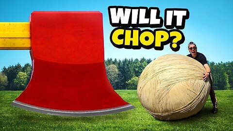 World's Largest Axe Vs. GIANT Rubber Band Ball