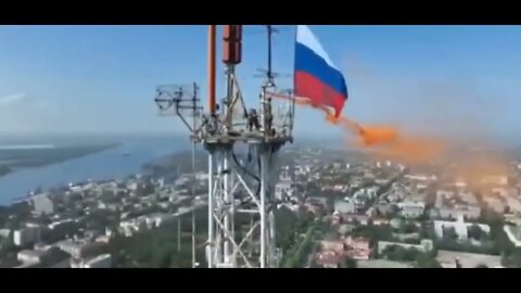 In honor of Russian Flag Day: The Russian flag was raised on the TV tower of Kherson