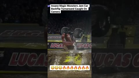 Insane Magic Monsters Jam Car Backflip Turnaround Caught On Camera #shorts #monsterjam #motorsport