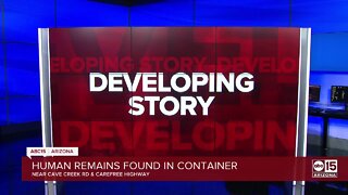 PD: Human remains found in a container Saturday morning