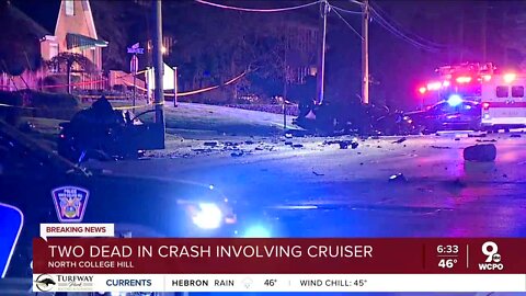 Police cruiser involved in double fatal crash