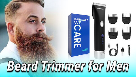 SUPRENT Professional Beard Trimmer for Men | Cordless Hair Mustache Trimmer