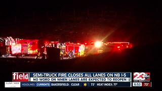 Semi-truck fire closes all lanes on NB I-5