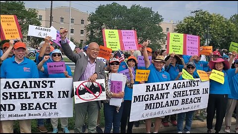 Staten Island Rally Against Migrant Shelter in Midland Beach