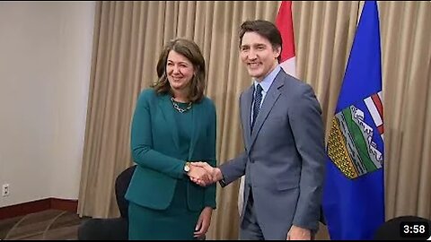 Canada CEO Trudeau Meets with Alberta CEO Smith - Green AGENDA - PUPPETS