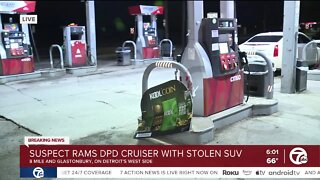 Police: Suspect rams stolen SUV into Detroit police cruisers