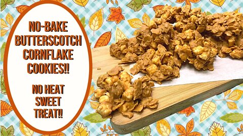 NO BAKE BUTTERSCOTCH CORNFLAKE COOKIES!! NO HEAT TREAT!!